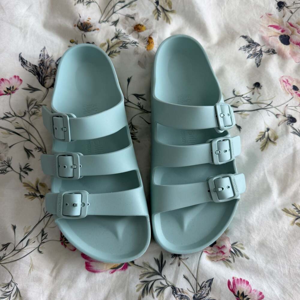 Papillio by Birkenstock Florida Flex Platform EVA Sandals in Light Green